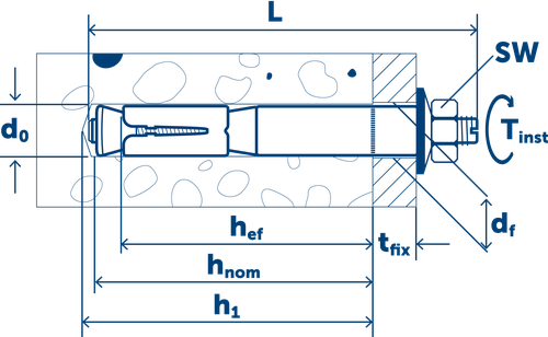 Sormat Анкер LIEBIG B для высоких нагрузок оцинкованный M16-25/100/15